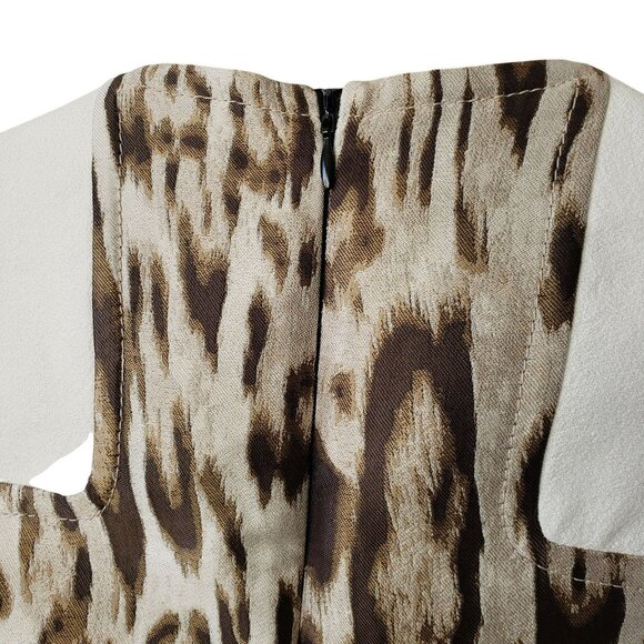 Giambattista Valli White Leopard Print Mini Sleeveless Sheath Dress Y2K Work - Picture 7 of 16